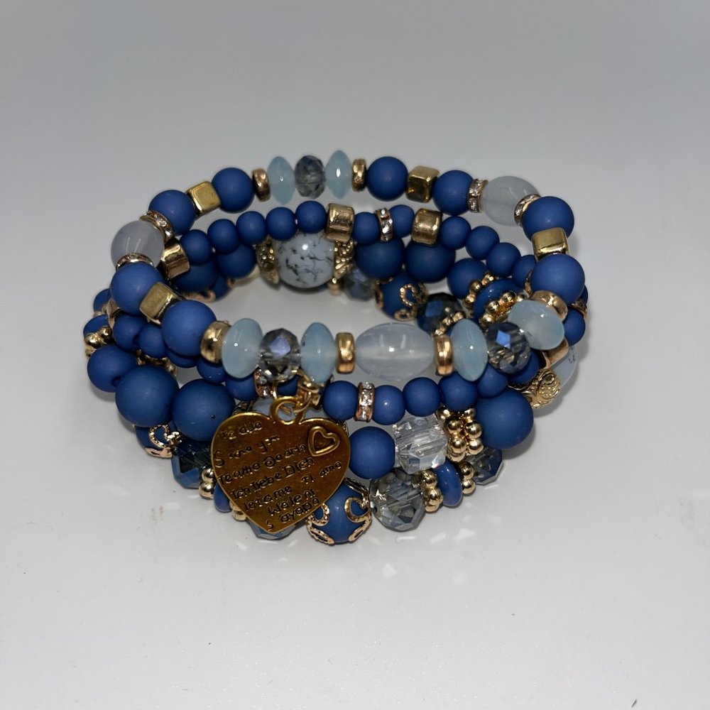 4pc Stackable Dark Blue Bracelets